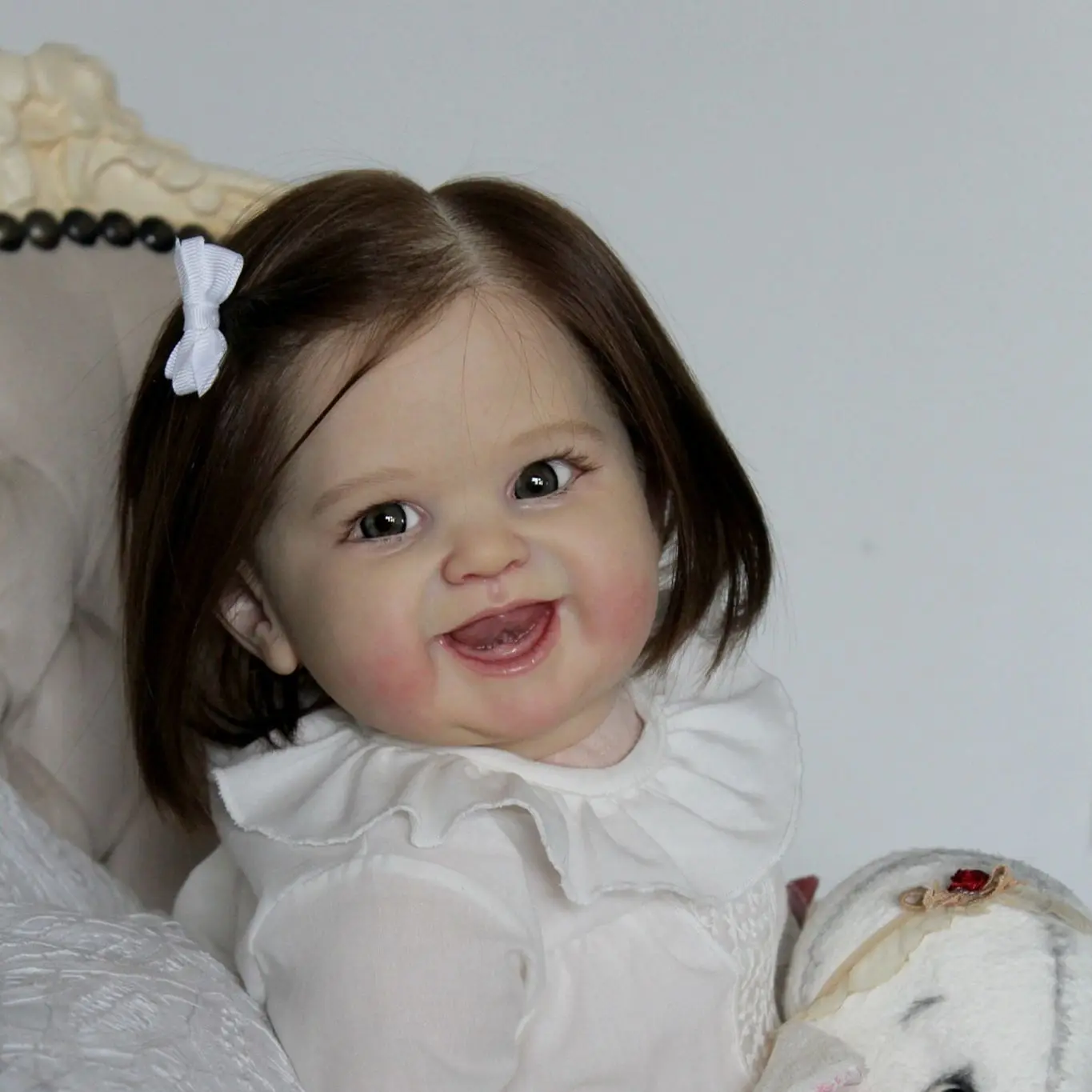 Мягкая силиконовая кукла-реборн 55 см с 3d-рисунком кожи и видимыми венами игрушка