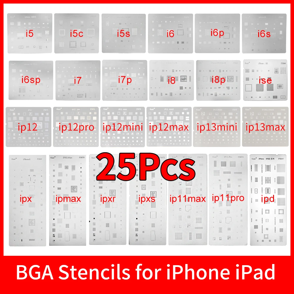 BGA Reballing Stencil Kits Full Set IC Chip For iPhone 13 13pro 12 pro XS MAX XR 8p 7 6s 6 SE 5S 5C iPad High Quality lowes welding wire