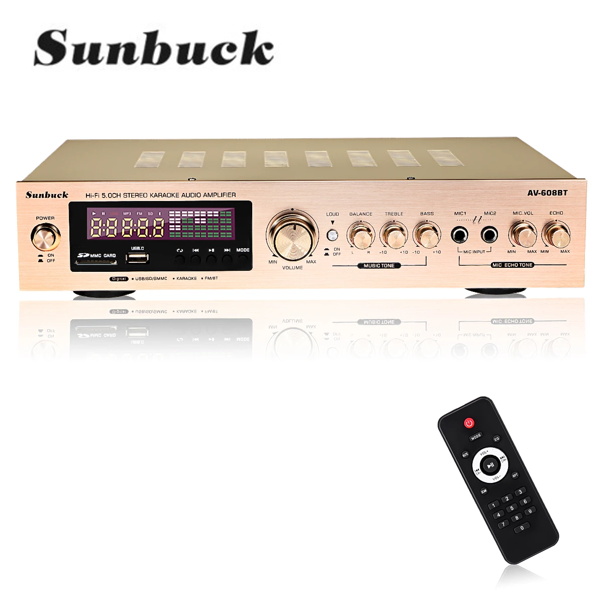 SUNBUCK 2000W 220V 110V bluetooth5.0 аудио Мощность усилитель Проекторы для домашнего кинотеатра