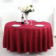 Polyester Jacquard Tablecloth Hotel Wedding Banquet Party Decoration Round White Table Covers Table Overlays Home Decor