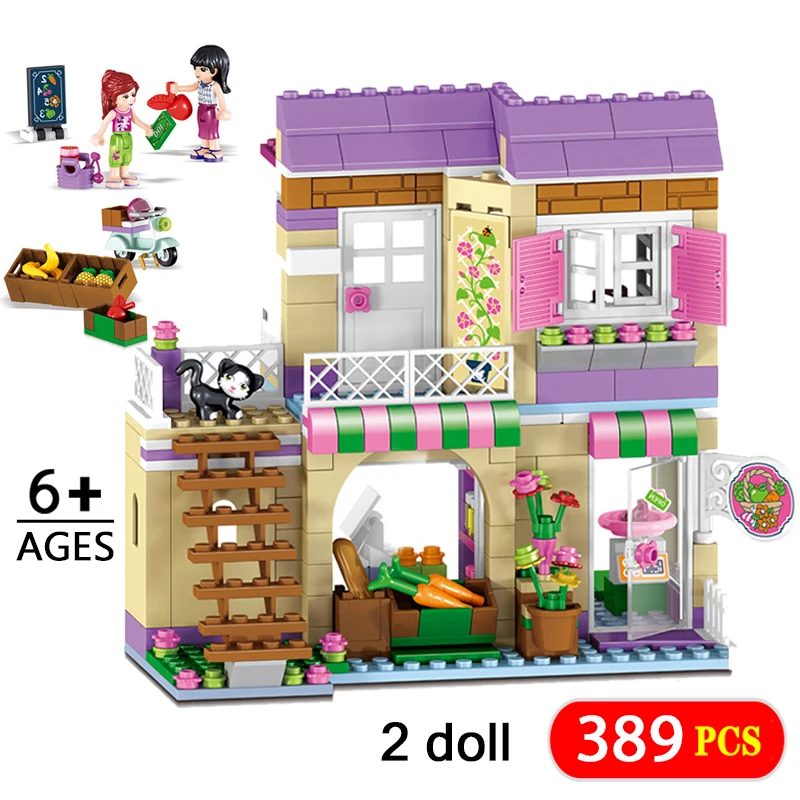 Детский конструктор продовольственный рынок 389 деталей|Блочные конструкторы| |