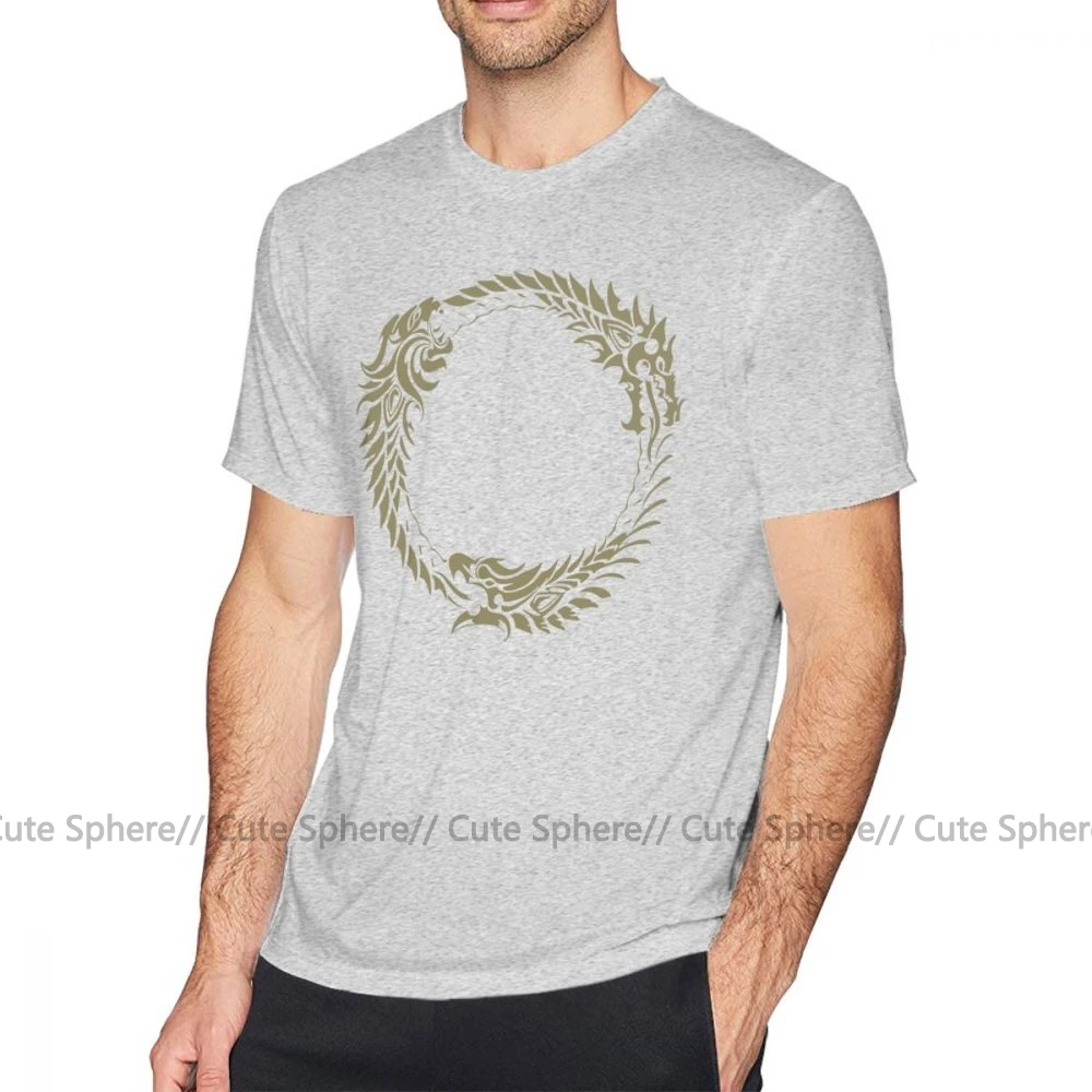 The Elder Scrolls T Shirt Elder Scrolls Online Merchandise T-Shirt Oversized Basic Tee Shirt Cotton Mens Short Sleeves Tshirt - Цвет: Gray