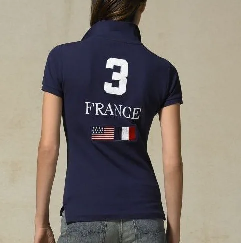 

Free shipping New Brand big Horse classic national flag Solid Short Sleeve 100% cotton Summer Ralp women's Slim Polo shirt