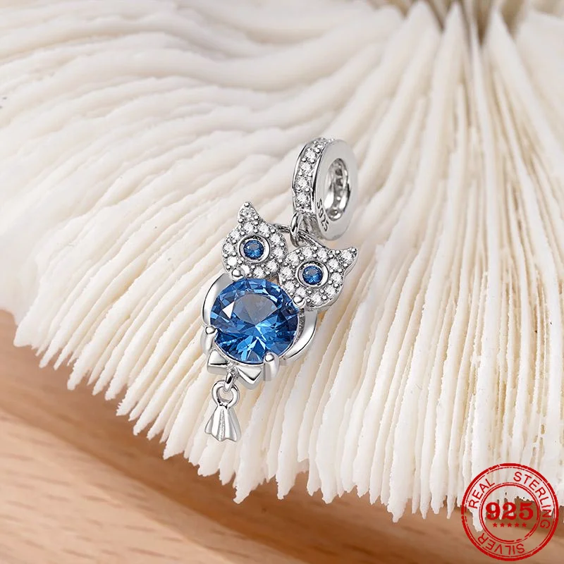 Подходят для оригинального браслета Pandora искусственный Серебряный Кот подвеска