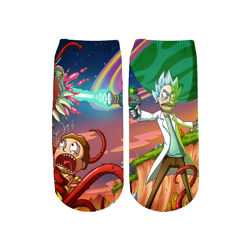 2 Новейшие Rick and Morty 3D печатных мультфильм милые короткие носки для мужчин женщин harajuku корейские носки RS-007 - Цвет: 2