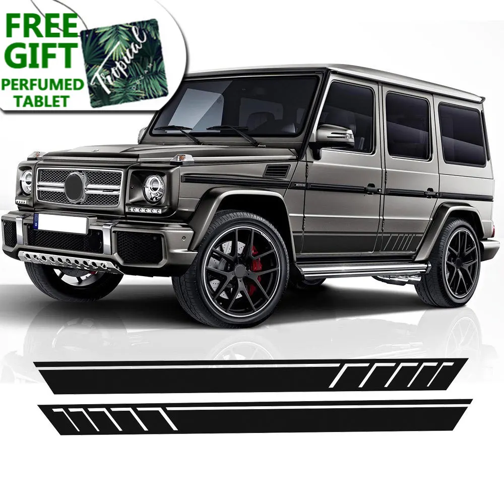 

1Set Car Waist Side Skirt Decoration Vinyl Stickers Decals for G500 G63 W463 G65 Auto Car Accessories