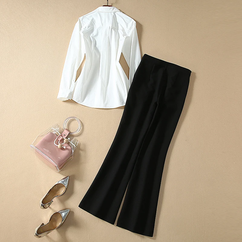 Новые модные высококачественные осенние вечерние повседневные белые рубашки