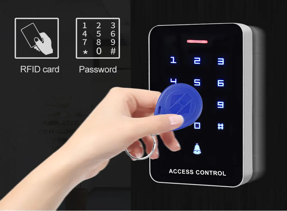 Рождественские RFID клавиатуры контроля доступа, пластиковые контрольные устройства считывания 1000 пользователей пароль полная программа с 125 кГц EM ID Брелоки карты