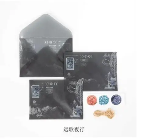yuan ge ye xing 3 шт./компл. Винтаж Ван Гог Краски ing Поэзия пейзаж Краски прозрачный конверт открытка с буквенным принтом хранилище канцелярских товаров Бумага подарок - Цвет: yuan ge ye xing