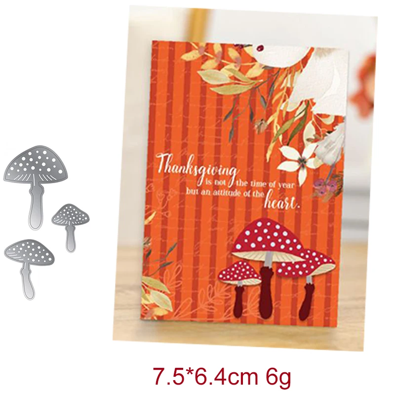 

Autumn Forest Toadstools Mushroom Metal Cutting Die Mould Scrapbook Decoration Embossed Photo Album Card Making DIY Handicrafts