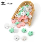 5 шт., силиконовые бусины-снежинки для прорезывания зубов