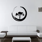 Наклейка с древом жизни, символ йоги, Виниловая наклейка с мандалой, наклейка с священным деревом, Наклейка на окно, йога подарок