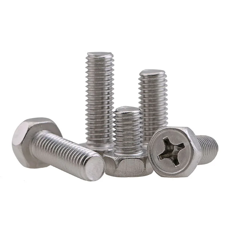 

5PCS Hexagon Head Phillips Bolt M6 M8 Hex Screws A2 Stainless Steel Fastener
