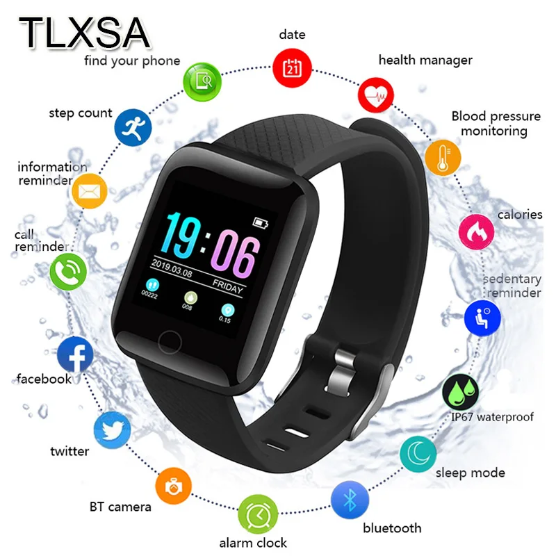TLXSA Bluetooth спортивные Шагомер Детские Смарт-часы монитор сна водонепроницаемые умные часы дети мальчик подарок часы D13 Fit Android
