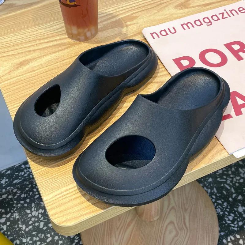

EVA Soft House Slippers Beach Platform Heels Women Kids Shower Shoes Indoor Colorful Sandals Summer Toe Wrap Home Slides Men