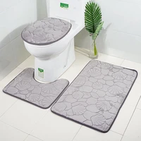 bathroom bath mat set toilet rugs flannel anti slip shower carpets set home toilet lid cover shower room rug floor mats