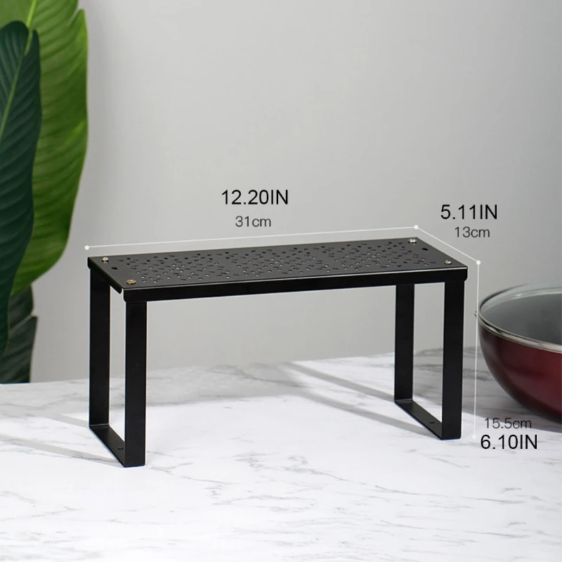 

Kitchen Shelf Storage for Cabinet Counter Cupboard Stackable Rack Organizer Multifunction Seasoning Holder Bathroom Supplies