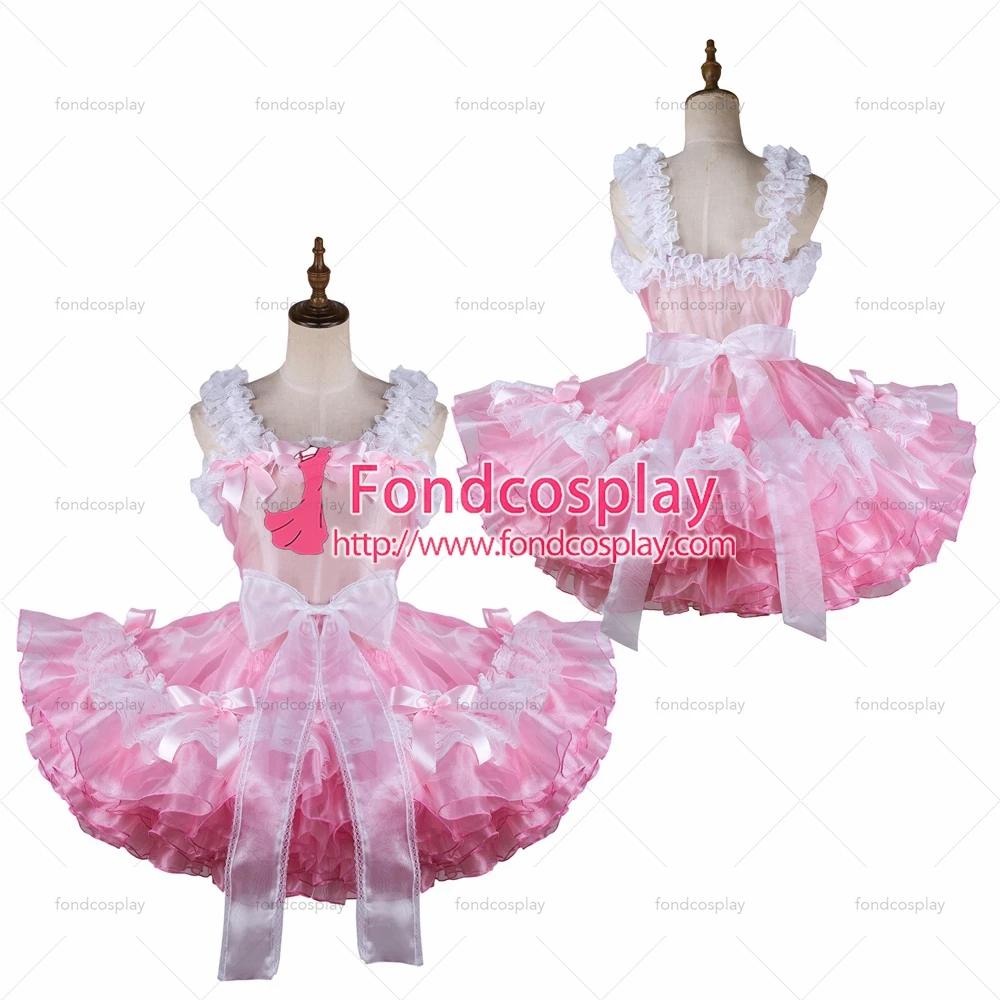 

Сексуальная одежда для взрослых с крестом fondcosplay, женское короткое розовое платье из органзы, запираемое платье, индивидуальный костюм [G2129]