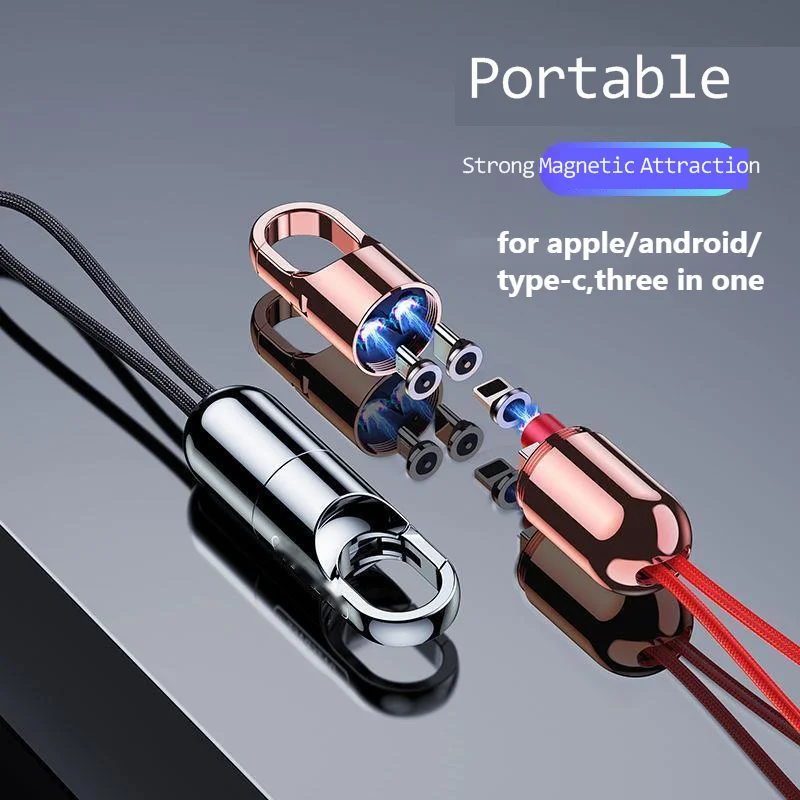 

Магнитная всасывающая линия передачи данных три в одном мощный магнит для быстрой зарядки для apple зарядная линия для huawei для xiaomi