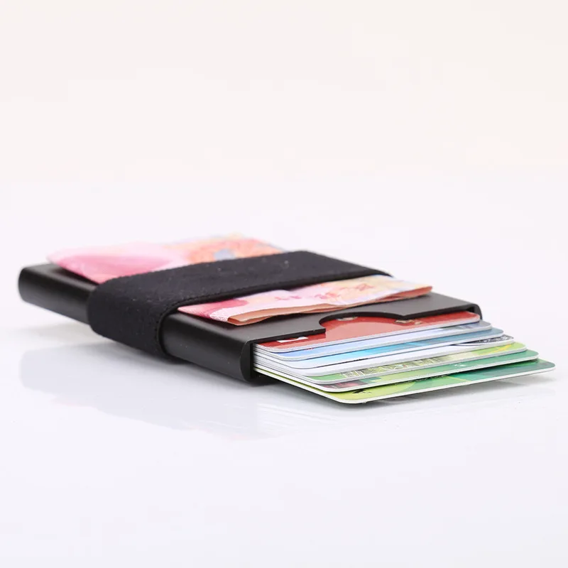 2019 новый алюминиевый мини держатель для Карт RFID блокирующий кошелек всплывающий