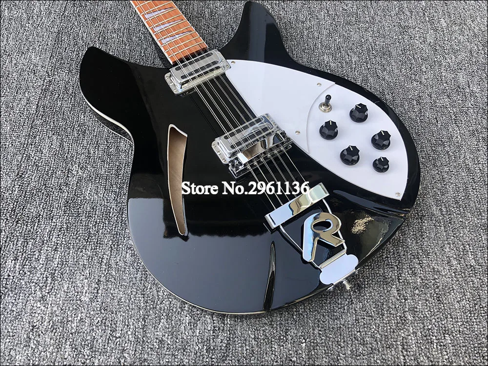 Электрическая гитара Ricken 360 12 струн черный корпус краски инкрустация грифа в