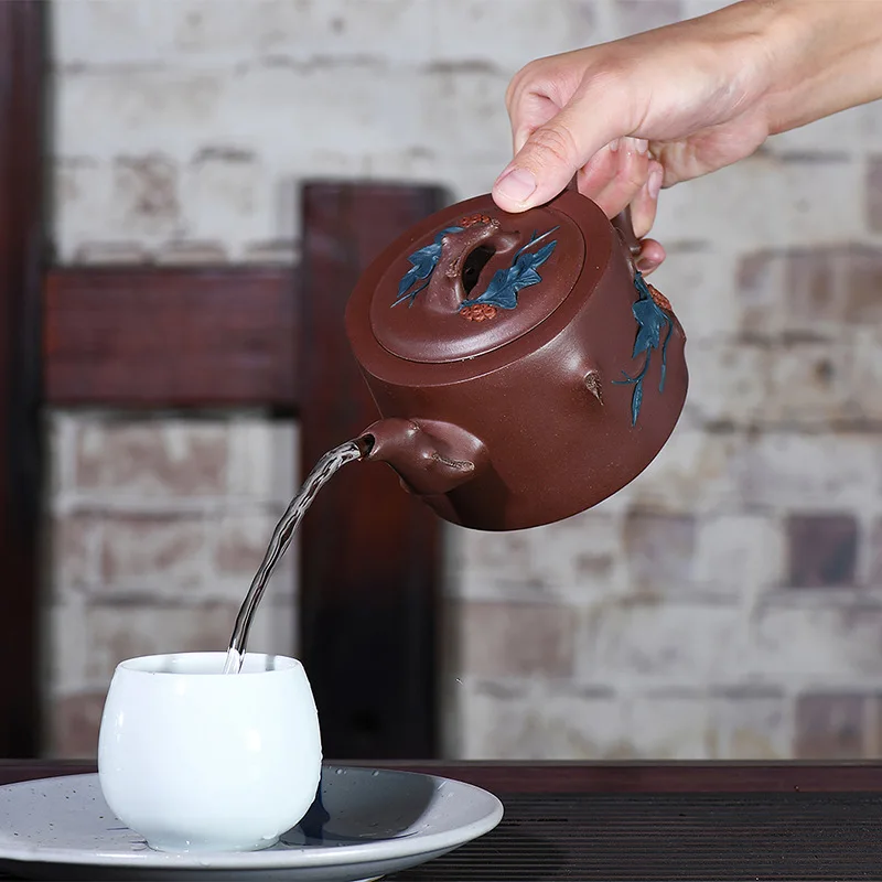 

Purple clay pot Yixing famous original mine handmade teapot and tea set gift