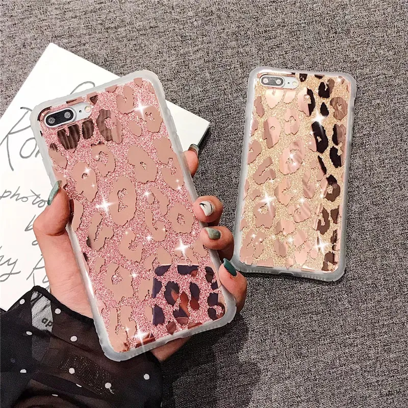 Блестящий леопардовый чехол для телефона Iphone 6Plus милый блестящий 11 12 Pro Max Xr Xs 7 6S 8