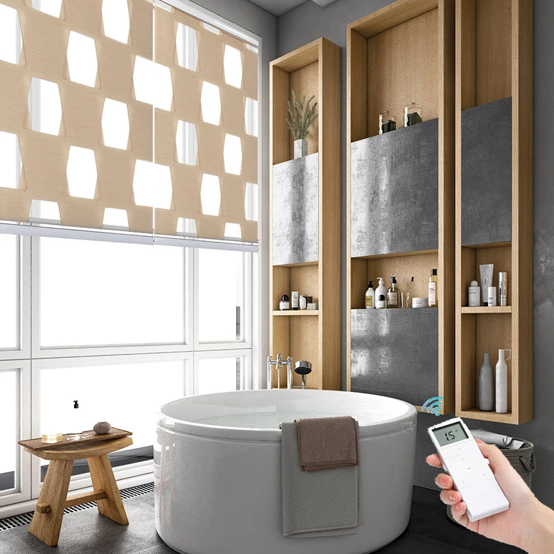 Жалюзи электрические в клетку моторизованные шторы на роликах