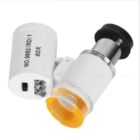 purple light double led white light cold and warm light adjustable 60 times portable microscope identification magnifying glass