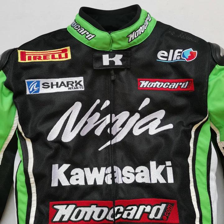 Летняя мотоциклетная Мото GP для KAWASAKI куртка гоночная команда мотоцикл езда с протекторами одежда