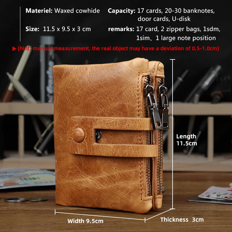 2021 Fashion Wallet Genuine Leather Women'wallet Female Hasp Double Zipper Luxury Coin Purse ID Card Holder Unisex Slim Wallets