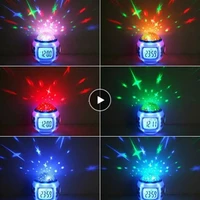 luminous alarm clock multifunctional white screen color changing bedroom night light colorful decompression digital accessories