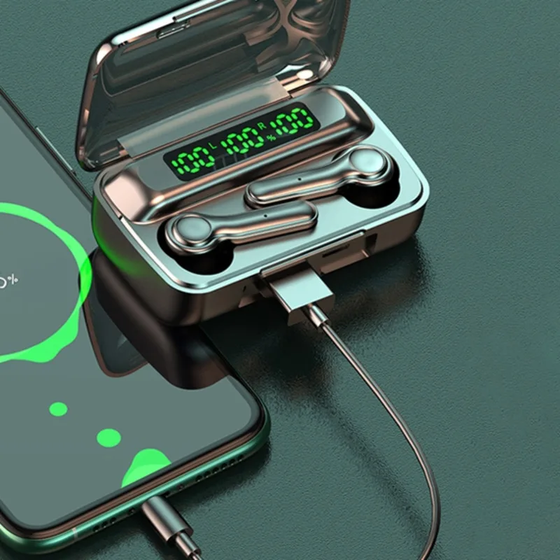 

R7S TWS Bluetooth 5.1 Wireless Headphones Noise Reduction Call Earphones Touch Control Siri Sports Earbuds Charge for phone