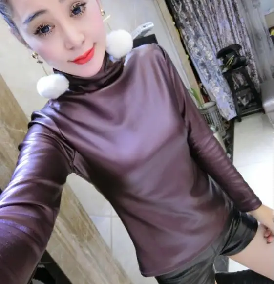 Korean Style 2020 Fall And Winter Women Long Sleeve T-Shirt Oversized 3XL 4XL Turtleneck Velvet Tops Female Shirts LM31 | Женская одежда
