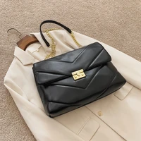 fashion large capacity large pu leather crossbody bags for women 2020 winter new handbag luxury designer chain shoulder bag