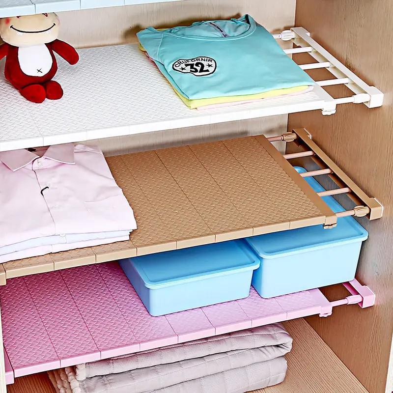 Регулируемый шкаф для одежды органайзер ванная настенная полка хранения