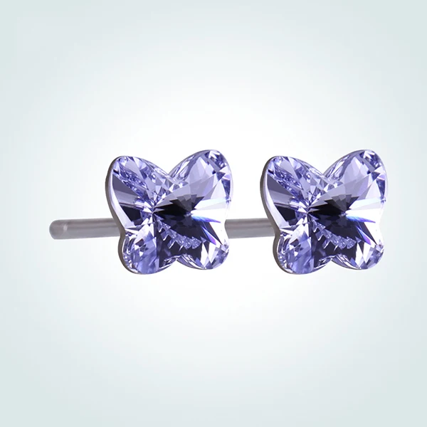 as picture Женские серьги Warme Farben с кристаллами Swarovski, 925 пробы, серебряные серьги-гвоздики с кристаллами бабочки, простые серьги для девочек - Цвет камня: as picture
