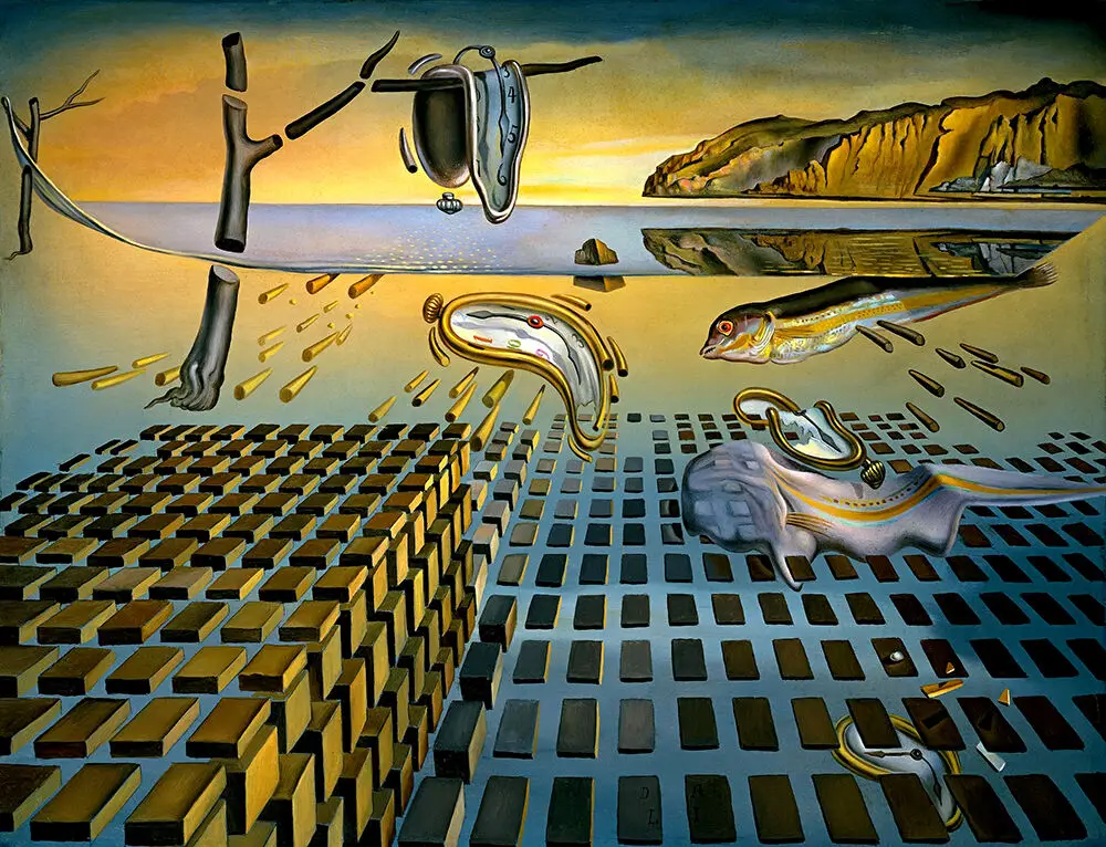 Сальвадор Дали дезинтеграция постоянное запоминание Шелковый плакат украшение