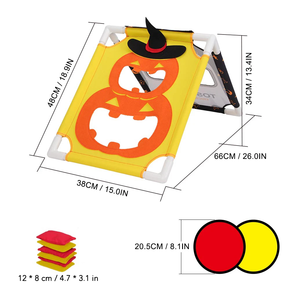 

Framed Cornhole Game Set with 6 Bean Bags 2 Flying Discs1Carrying Case Indoor Outdoor Games for Kids Parent-child Throwing Game