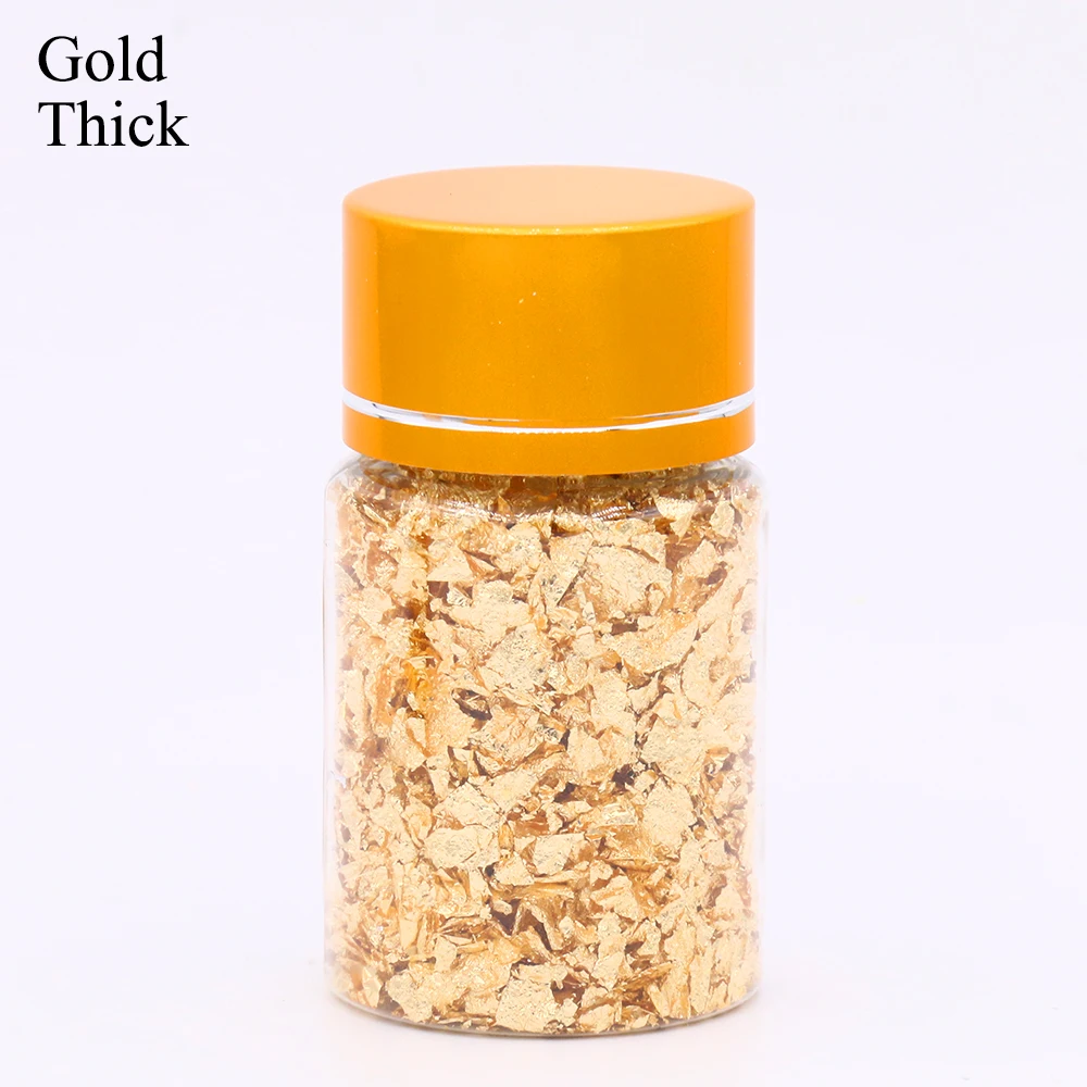 Gold(thick) Имитация золотых листьев хлопья медные хлопья для скользящего искусства украшения Серебряная медная Золотая фольга осколки золотые хлопья ремесло - Цвет: Gold(thick)