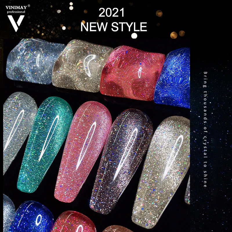 18 Цвет лак для ногтей с эффектом кошачий глаз клей Светоотражающая алмаз шпата Гель лазерный фототерапии и