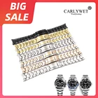Браслет для часов CARLYWET, из стали 316L, серебристый, изогнутый, 20 мм