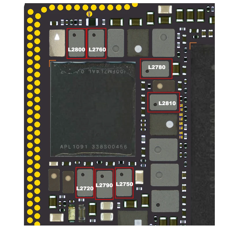 

L2800 L2760 L2780 L2810 L2720 L2750 L2790 для iPhone XS Max XSMAX Powre IC PMIC катушка 1UH-20%-2.2A-0.06OHM