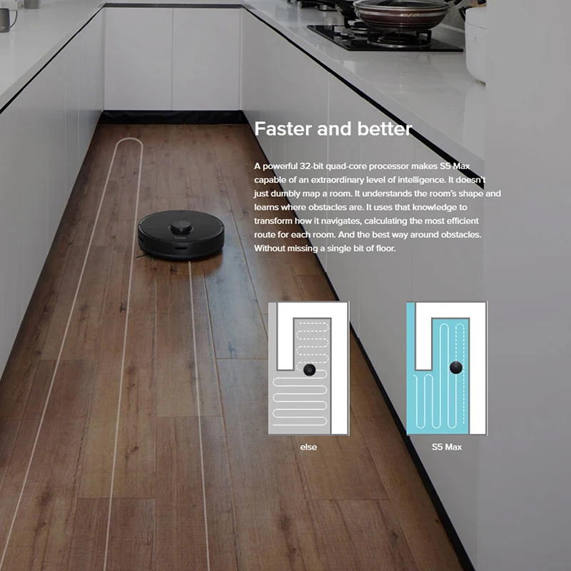 Робот пылесос Roborock S5 Max для дома усовершенствованный умный с функцией сухой
