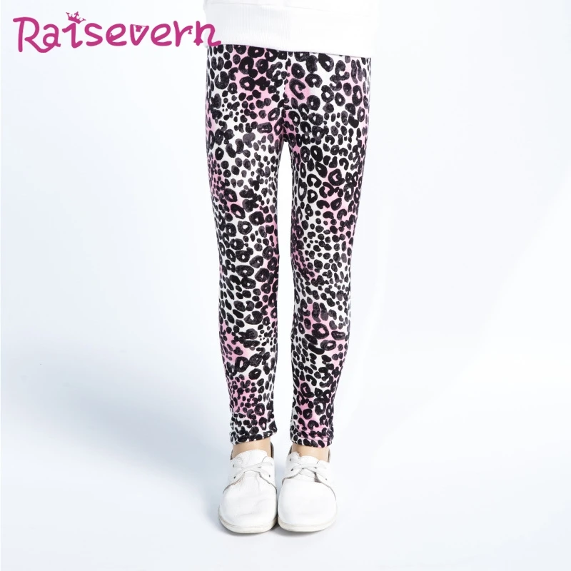 Raisvern/леопардовые леггинсы для девочек с цветочным рисунком в горошек и 3D-принтом
