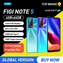 FIGI teléfono inteligente Note 5, móvil con Android 11, ocho núcleos, Pantalla Completa de 6,6 pulgadas, 4GB de RAM, 64GB de ROM, Triple cámara de 13MP, 4500mAh (3)