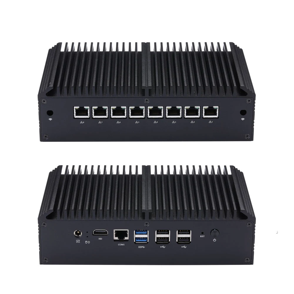 QOTOM Core I7 I5 I3 8 LAN Firewall Home Office Gateway Router Computer AES NI X86 Industrial Router