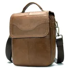 Винтажная сумка на молнии с клапаном для мужчин, наплечная сумочка из натуральной кожи, мессенджеры через плечо в винтажном стиле