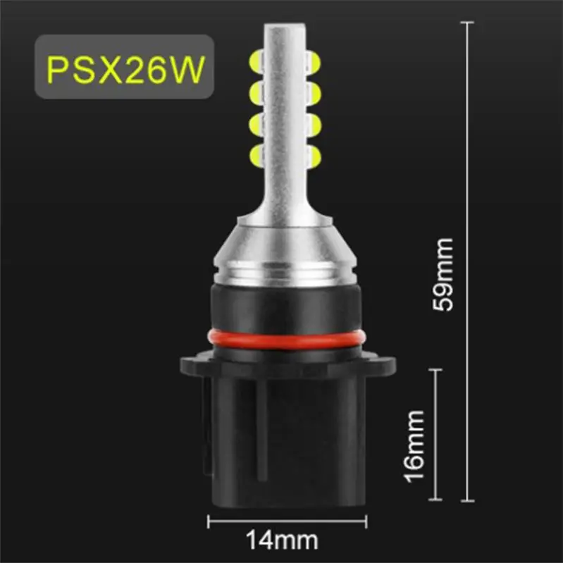 2 шт. H27 Led 880 881 P13W светодиодные лампы PSX26W H27W 1400LM 6000 К белые Противотуманные фары дневные фары дальнего света дневные ходовые авто светодиодные лампы 12 V-24 V - Испускаемый цвет: PSX26W