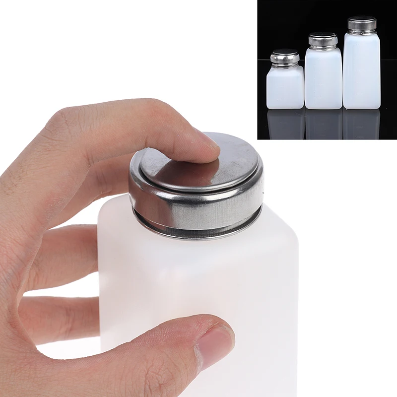 

100/200/250ml Liquid Press Empty Clear Bottle Portable Nail Acrylic Gel Polish Cleaner Remover Water Bottles